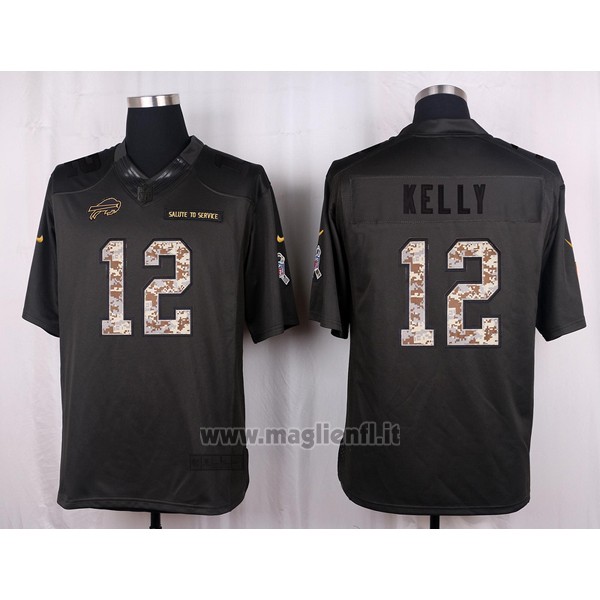 Maglia NFL Anthracite Buffalo Bills Kelly 2016 Salute To Service